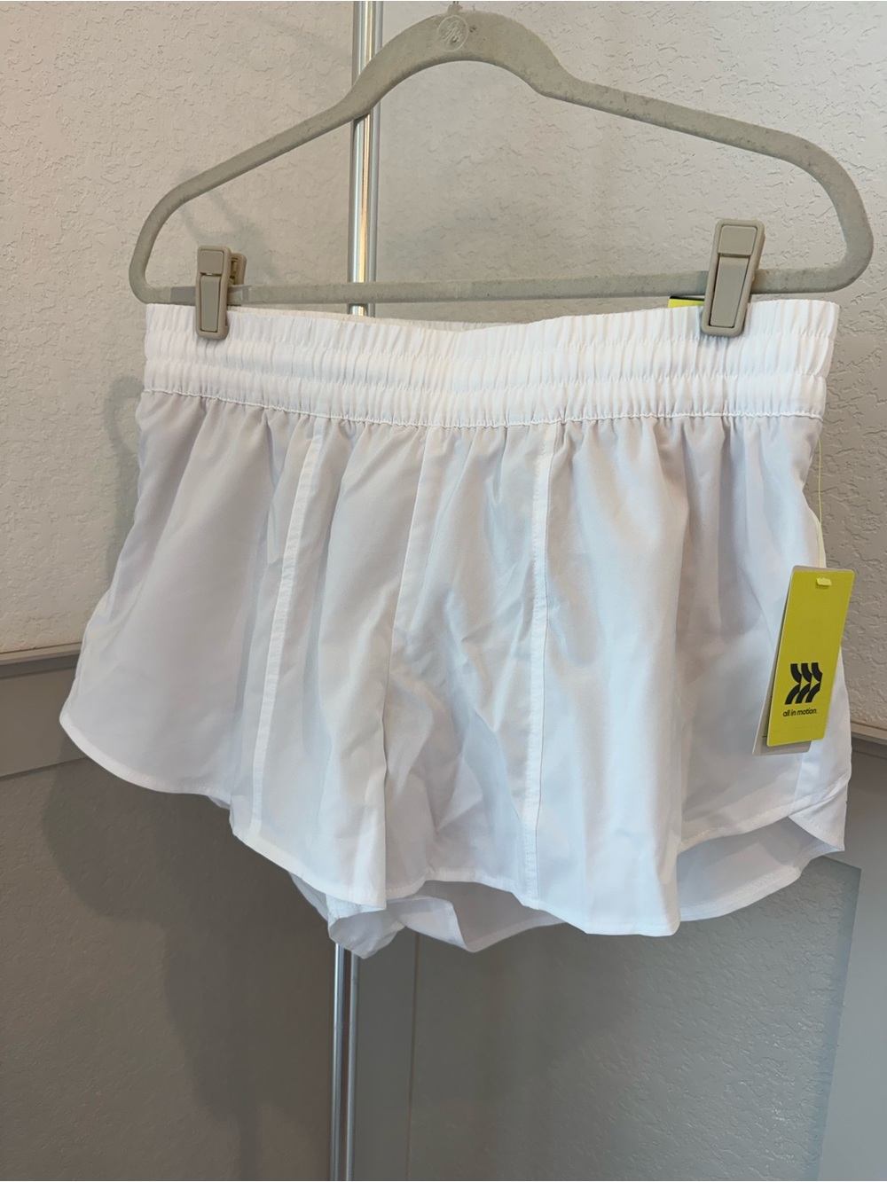 All in Motion Women's White running Shorts with 3” inseam